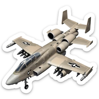 Warthog Jet (A-10 Thunderbolt II) - Fairchild Republic (Model Year: 2022) (Iconic colour: Desert camo) sticker
