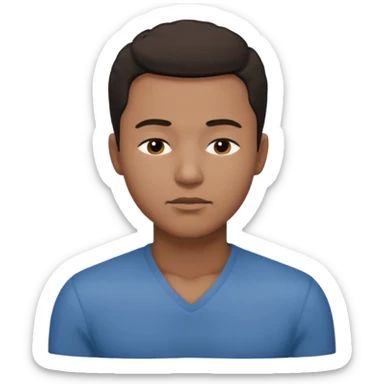 una mano en pecho ojos cerrados hombre multirracial sticker