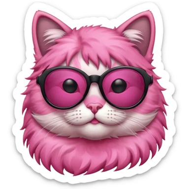 Cat with sunglasses pink color sticker