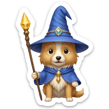 Wizard dog sticker