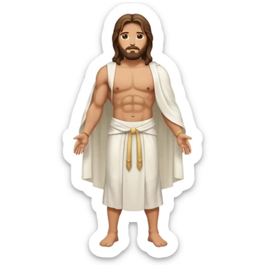 fullbody jesus christ jacked, sleeveless sticker