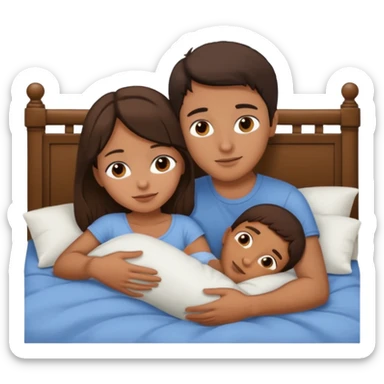 two people cuddling in bed blind girl burnette guy sticker