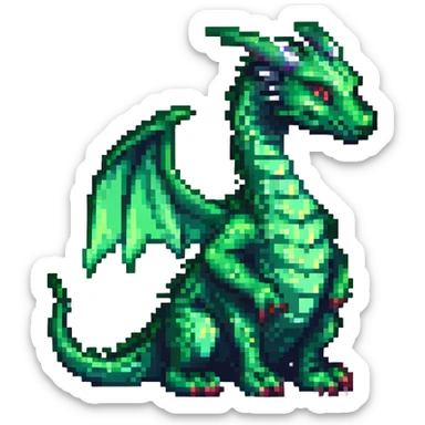 Skinny Green emerald Dragon  sticker
