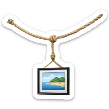 rope tied to the ceiling in a room sticker