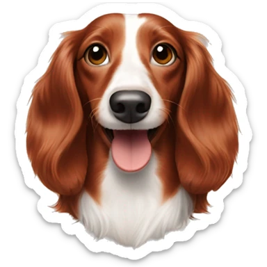 Long haired red piebald dachshund smiling sticker
