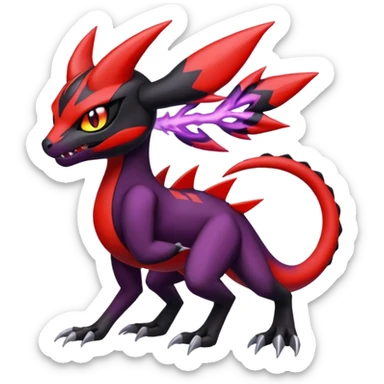 Colorful Cool Badass  Meloetta-Litten-Salandit-Guilmon-Darkrai-Pokémon-Fakémon-fusion-hybrid-creature sticker