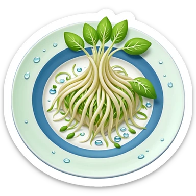 Bean sprouts laid on plate sticker