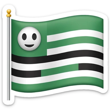 I want a flag as a emoji its made by three colours white green and black 🤍💚🖤its like that colours sticker