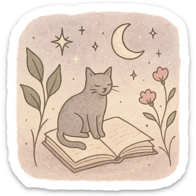 A gentle, poetic digital illustration in the style of “Jardim da Ju”. The scene blends nature, cosmos and tenderness — hand-drawn lines, soft textures, and muted pastel tones (sage green, lilac, rose, cream). Elements like leaves, stars, cats, books, and celestial details coexist naturally. The mood is magical yet grounded, evoking sensitivity, reflection, and quiet intelligence. The lighting is warm and dreamy, with delicate sparkles and organic shapes. Artistic style: watercolor + fine line art, minimal, elegant, emotional and intimate.


(use conforme a IA utilizada)

Mood: magical realism, soft light, emotional, feminine, intellectual

Style keywords: watercolor, fine ink lines, pastel tones, digital illustration, cozy, slow aesthetic, minimal poetic composition

Colors: #9BA48A (verde sálvia), #E6B7B1 (rosa suave), #D0C3CC (lavanda névoa), #F6F1E7 (papel de chá), #2D2D2F (grafite noturno)

Objects recorrentes: folhas, flores, livros, chá, gatos, estrelas, constelações, velas, mãos, janelas abertas, estufas, estantes, sementes, instrumentos musicais

Emoção central: sensibilidade lúcida — calma, introspectiva e real sticker