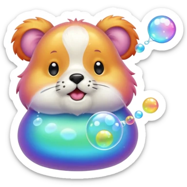 animale blowing bubbles sticker