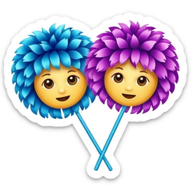 cheerleading pom pom sticker