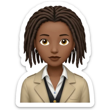 white woman brunette with short hair feminine clothes. And black woman with long dread locks with more masculine clothes sticker