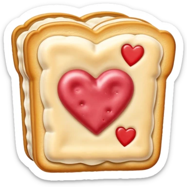 Frosted Toaster strudel pastry with hearts sticker