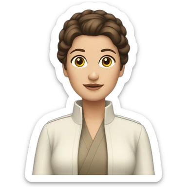 leia amb un uniforme vermell sticker