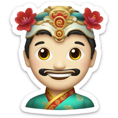 Sichuan opera with face-changing characters sticker