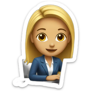 corporate girl working on laptop sticker