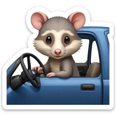 Sad opossum driving a Chevy Silverado  sticker