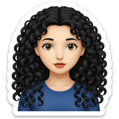 𝑅𝑎𝑔𝑎𝑧𝑧𝑎 𝑐𝑜𝑛 𝑐𝑎𝑝𝑒𝑙𝑙𝑖 𝑅𝑖𝑐𝑐𝑖 𝑛𝑒𝑟𝑖 𝑙𝑢𝑛𝑔ℎ𝑖 sticker