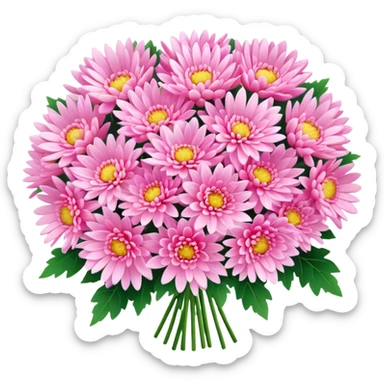bouquet of pink chrysanthemums sticker