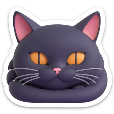 a cat curled up, eyes half-closed, sleepy expression, plain background sticker