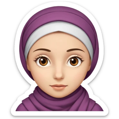 Girl with headscarf, brown eyes, light brown eyebrows sticker