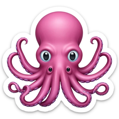 Jeff Koons style pink octopus face  sticker