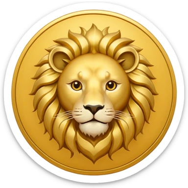 Iranian Lion and Sun symbol, minimalist emoji style, flat design, clean lines, gold lion and sun on transparent background, simple icon, no text, no flag stripes sticker