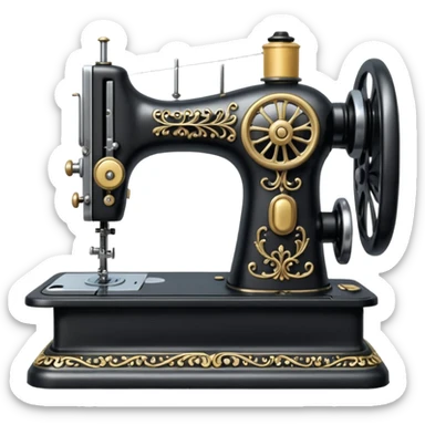 an old fashioned sewing machine sticker