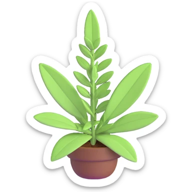 Enhance the Salvia nemorosa (woodland sage) emoji to be more three-dimensional and voluminous with pronounced depth, shadows, and highlights, maintaining the 3D iOS emoji style and transparent background. sticker