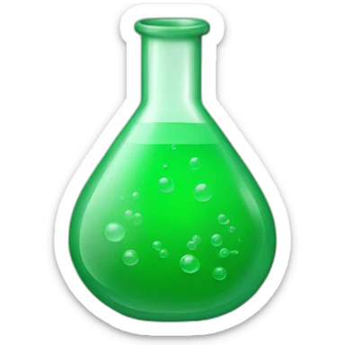 chemist's flask green sticker
