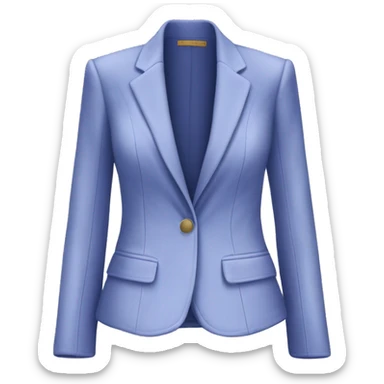 Realistic isolated feminine periwinkle velvet fashion open blazer. sticker
