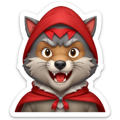 the Big Bad Wolf in the story of Little Red Riding Hood sticker