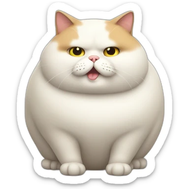 fat obese cat sticker