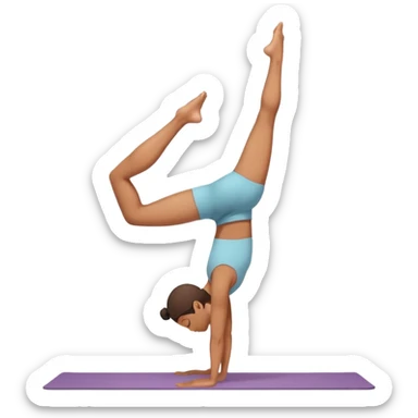 person in yoga pose balancing on one leg, centered and calm sticker
