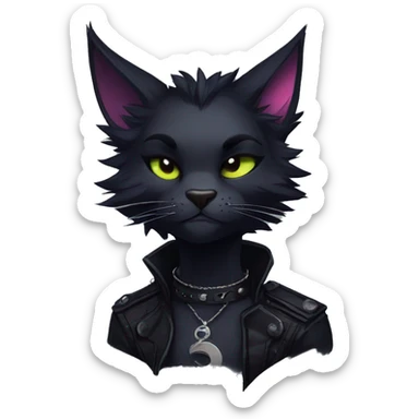 Edgy sharp anthro punk black cat animal furry by Falvie, LiLaiRa, griffsnuff, AngieWolf sticker