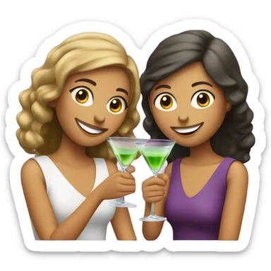two girls sipping martinis sticker