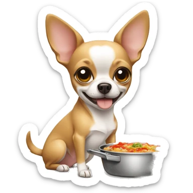 A chihuahua cooking her own food  sticker
