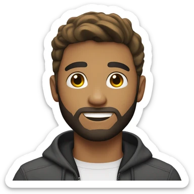 22 year old handsome bearded guy fair complexion sticker