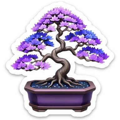  Rustic shiny crystal black-purple fiber optic lights  maple cobalt tiny bonsai  sticker