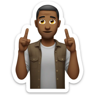 Man with middle fingers crossed sticker