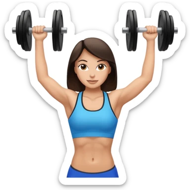fitness pretty white brunette woman lifting sticker