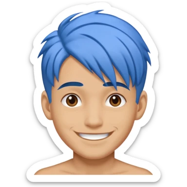 Rauw Alejandro with blue hair sticker