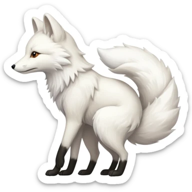 White fox side profile full body facing left  sticker