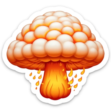 Can we make a nuclair bomb musroom cloud emoji, and make it very nuclair. Like everything on the world will burn and explode and stuff. So you will never survive this thing okay? sticker