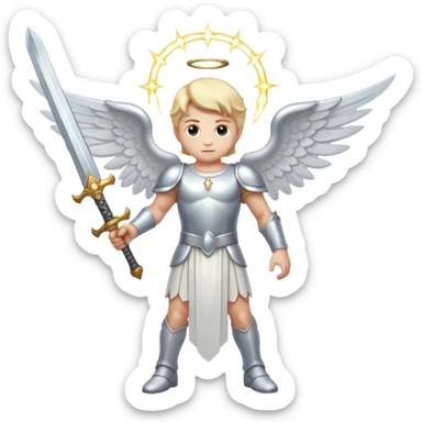 - 🛡️ Shield – symbolizing protection
- ⚔️ Sword – representing spiritual warfare
- 👼 Angel – the heavenly messenger
- ✨ Sparkles – highlighting his glory.  killing the satan sticker