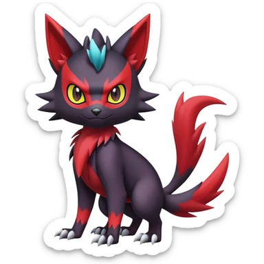 Edgy Cute Cool Kawaii Litten-Noivern-Zoroark-Noibat-Pokemon Full Body   sticker