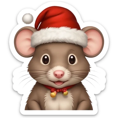 Rat with Christmas hats sticker