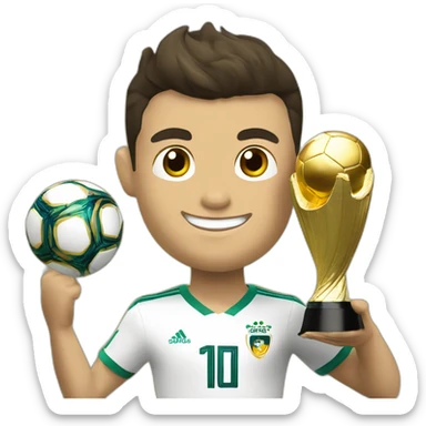 cristiano ronaldo com um trofeu da copa do mundo sticker