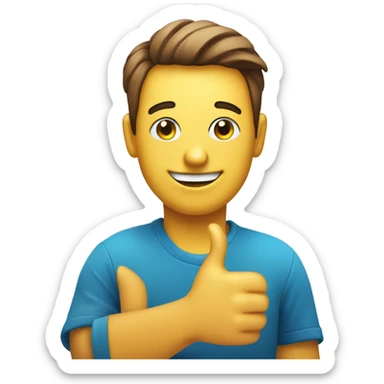 only face,Smiling emoji, wide eyes, thumbs-up, holding report, celebrating success. sticker