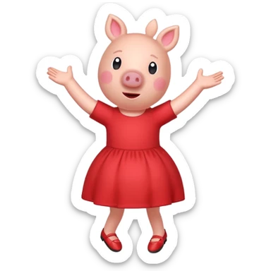 Peppa Pig doing the Griddy dance sticker